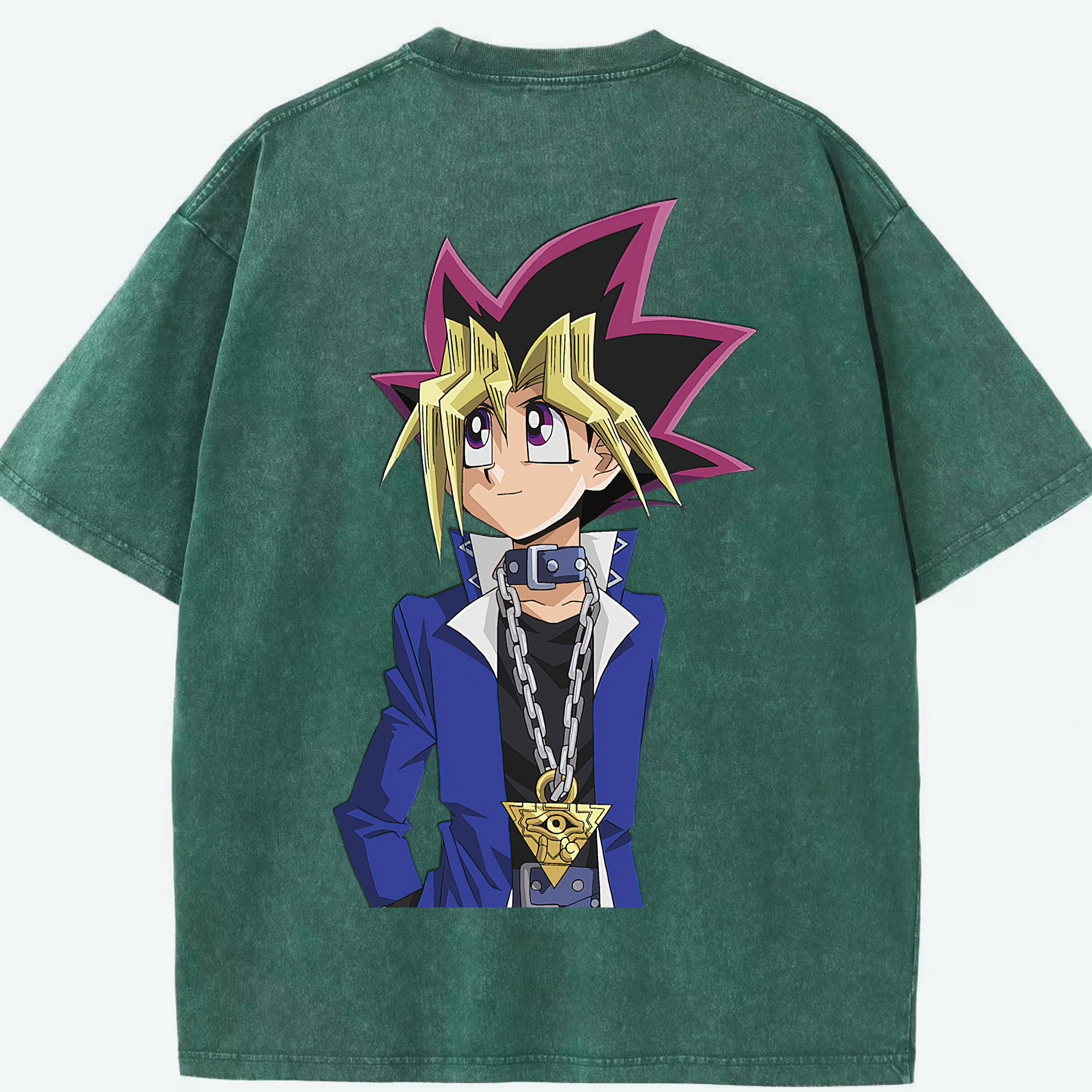 （画像用） 遊☆戯☆王 Yu-Gi-Oh! 綿100% ヴィンテージ風 半袖Tシャツ（背面プリント）